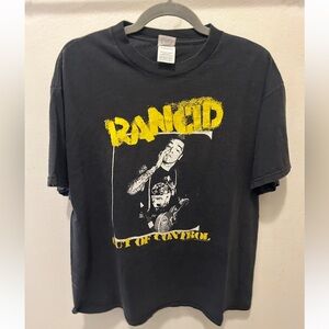 RANCID Vintage Out of Control T-Shirt Band Tee Punk Black Yellow VTG Y2K 2000s
